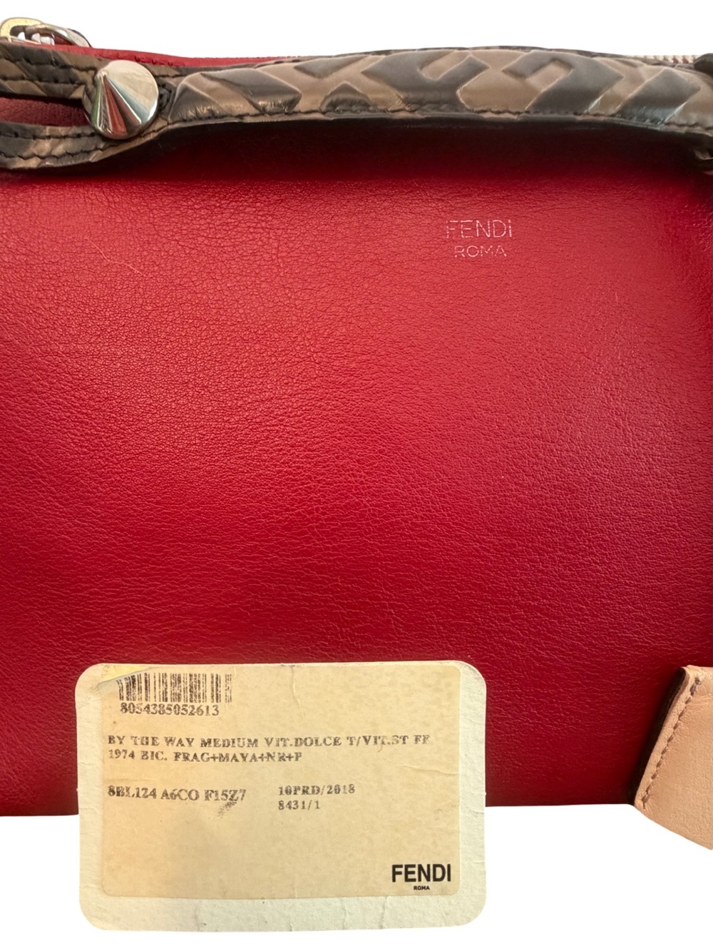 Fendi 8BL124 By the Way Medium Leather Red 2way Crossbody Handbag Made in Italy - Picture 16 of 17